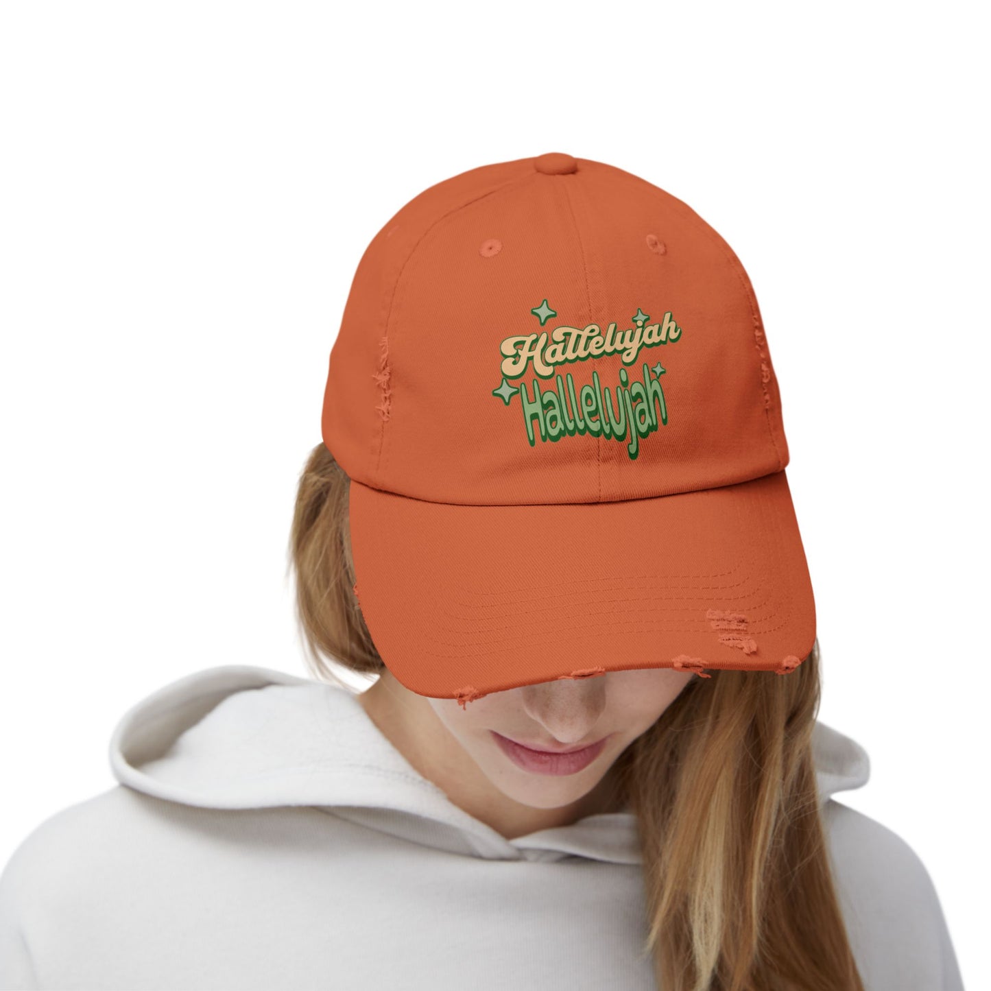 Hallelujah Unisex Distressed Cap