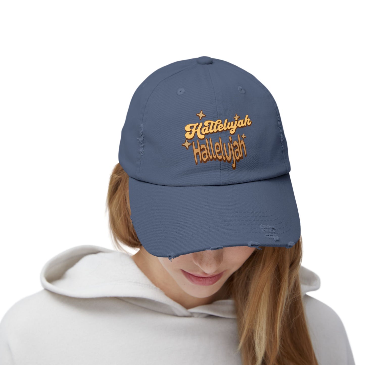 Hallelujah Unisex Distressed Cap