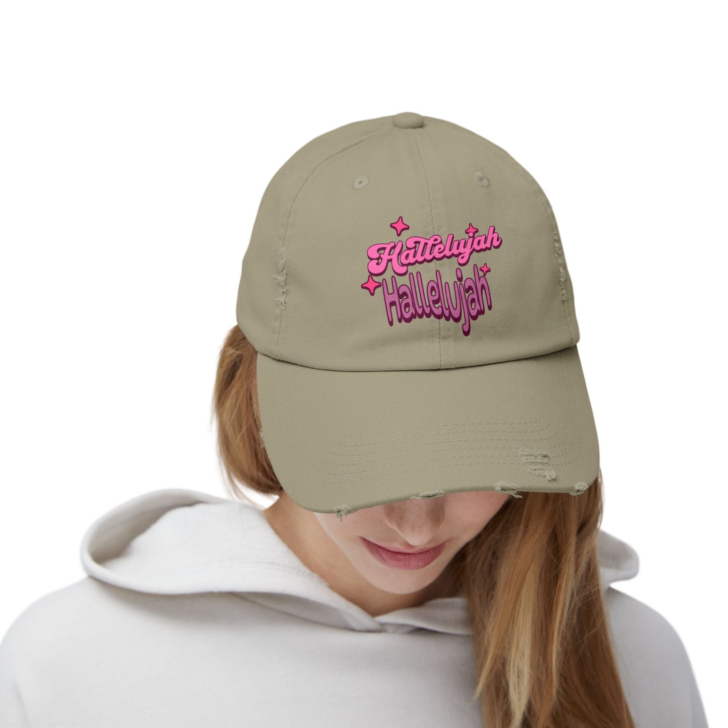 Hallelujah Unisex Distressed Cap