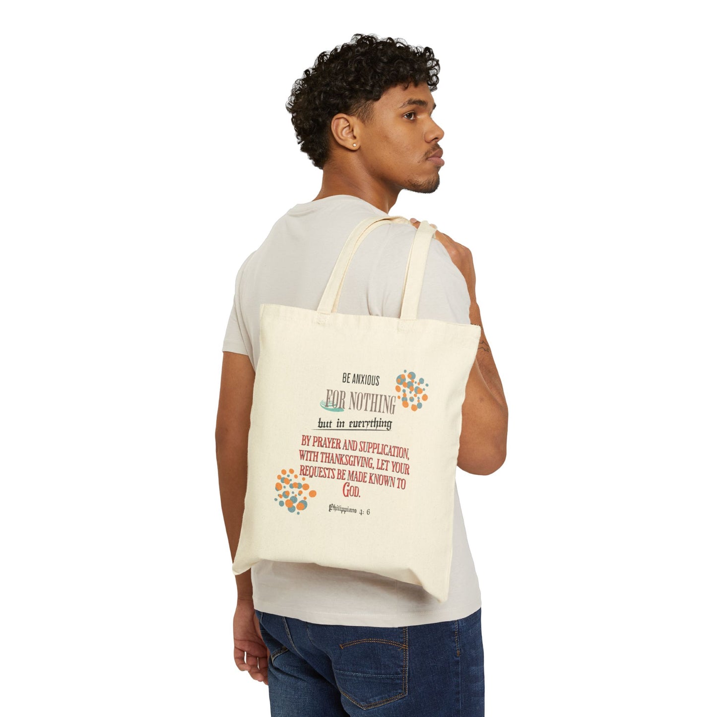 Philippians 4:6- Cotton Canvas Tote Bag