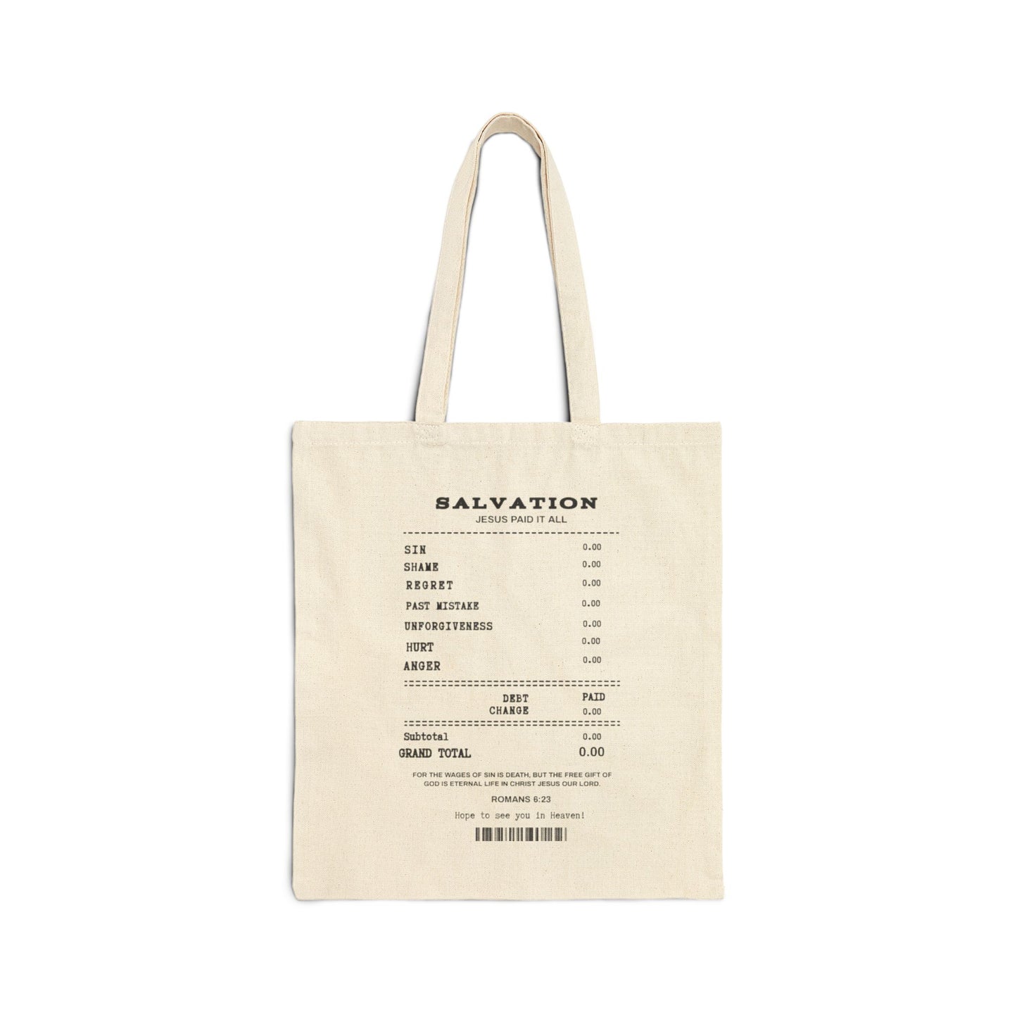 Salvation- Cotton Canvas Tote Bag