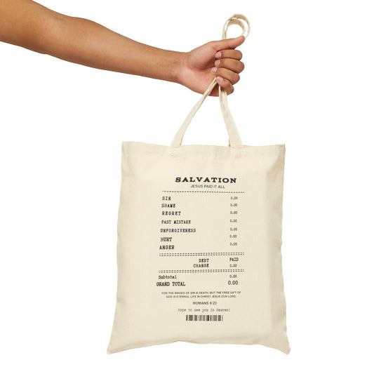 Salvation- Cotton Canvas Tote Bag