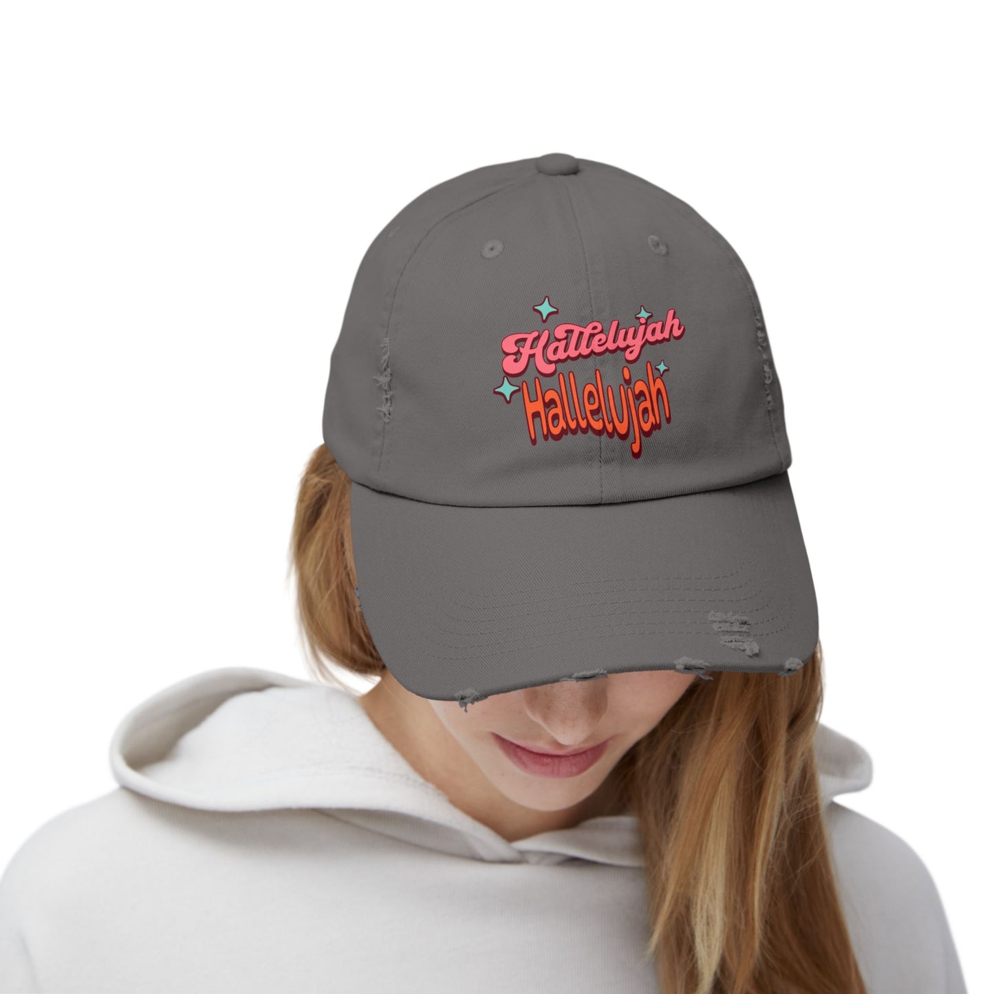 Hallelujah Unisex Distressed Cap